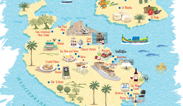 Malte carte touristique